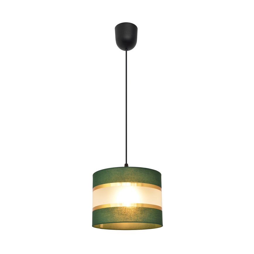 Csillár zsinóron HELEN 1xE27/15W/230V átm. 20 cm zöld/arany