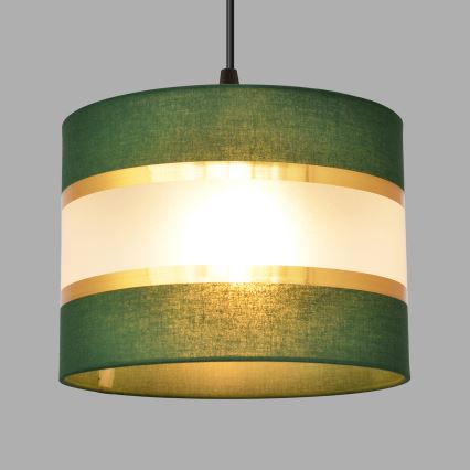 Csillár zsinóron HELEN 1xE27/15W/230V átm. 20 cm zöld/arany