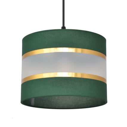Csillár zsinóron HELEN 1xE27/15W/230V átm. 20 cm zöld/arany