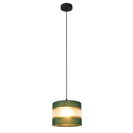 Csillár zsinóron HELEN 1xE27/15W/230V átm. 20 cm zöld/arany