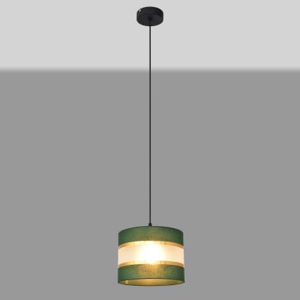Csillár zsinóron HELEN 1xE27/15W/230V átm. 20 cm zöld/arany