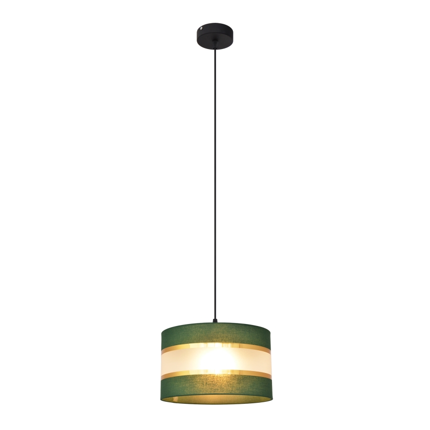 Csillár zsinóron HELEN 1xE27/15W/230V átm. 25 cm zöld/arany
