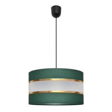 Csillár zsinóron HELEN 1xE27/15W/230V átm. 35 cm zöld/arany