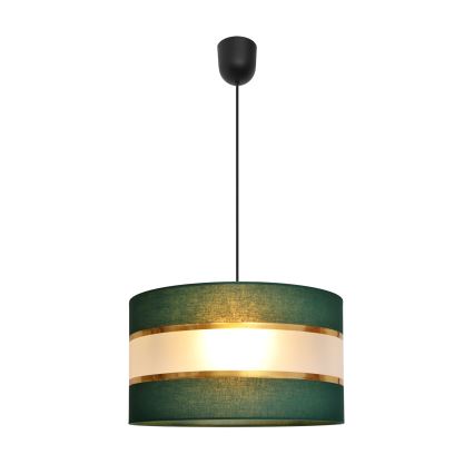 Csillár zsinóron HELEN 1xE27/15W/230V átm. 35 cm zöld/arany