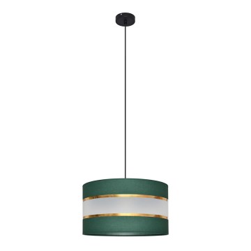 Csillár zsinóron HELEN 1xE27/15W/230V átm. 35 cm zöld/arany
