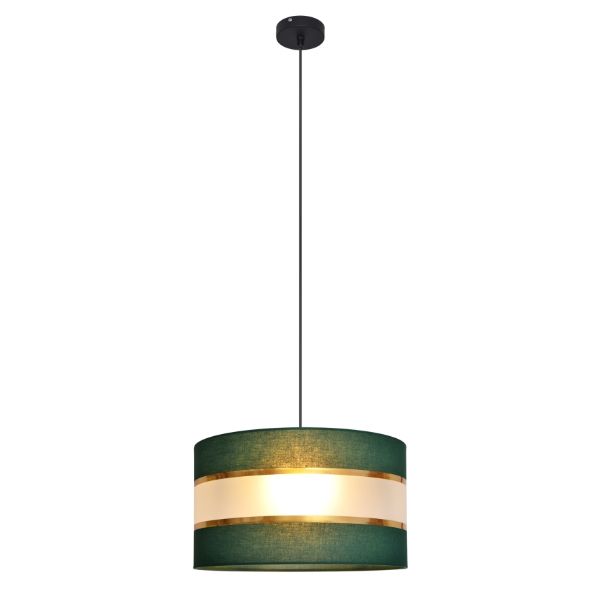 Csillár zsinóron HELEN 1xE27/15W/230V átm. 35 cm zöld/arany