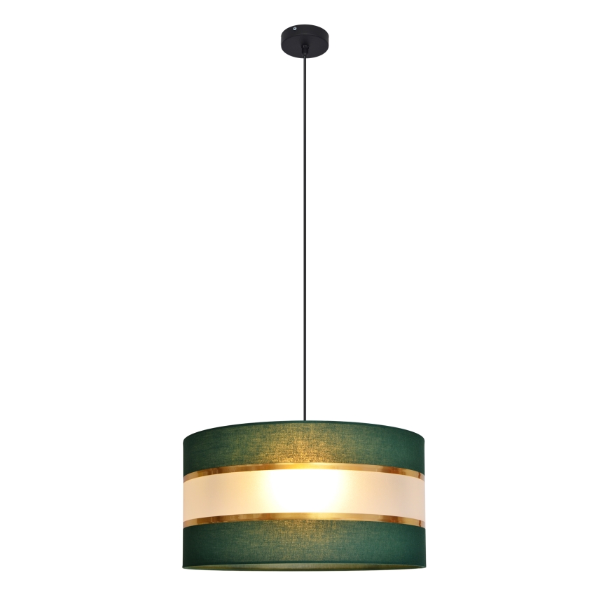 Csillár zsinóron HELEN 1xE27/15W/230V átm. 40 cm zöld/arany