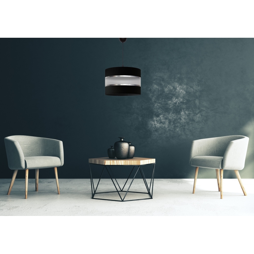 Csillár zsinóron HELEN 1xE27/15W/230V fekete