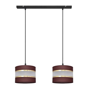 Csillár zsinóron HELEN 2xE27/15W/230V barna/fekete/arany