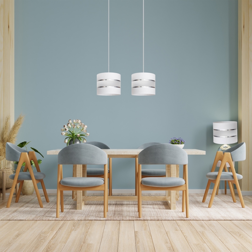 Csillár zsinóron HELEN 2xE27/15W/230V fehér