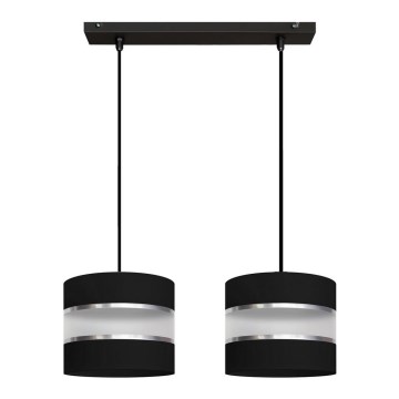 Csillár zsinóron HELEN 2xE27/15W/230V fekete