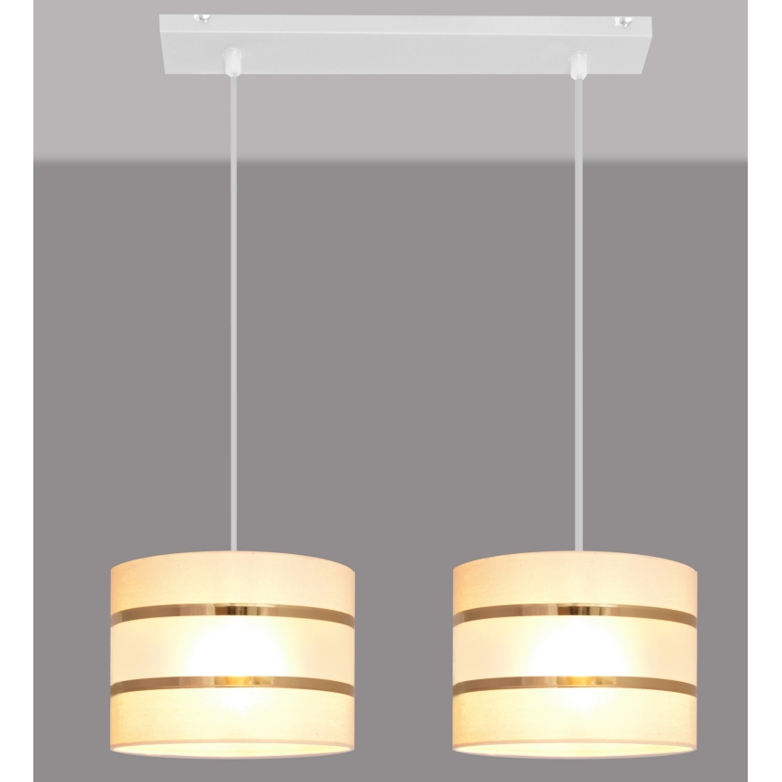 Csillár zsinóron HELEN 2xE27/15W/230V krém