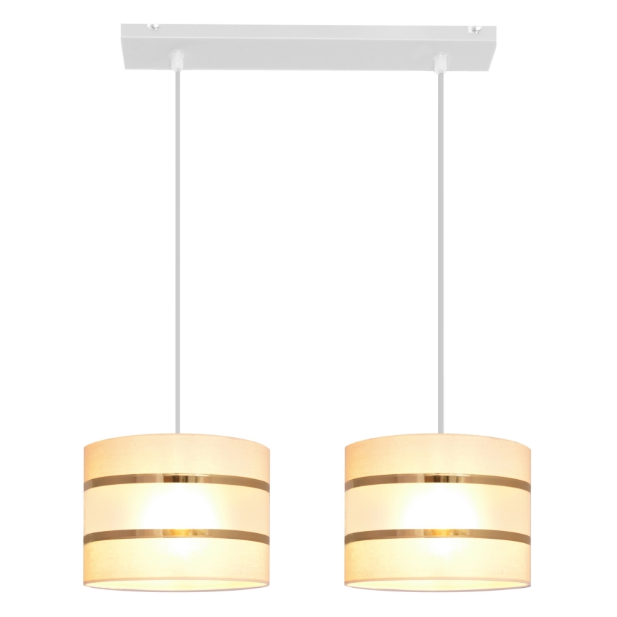 Csillár zsinóron HELEN 2xE27/15W/230V krém