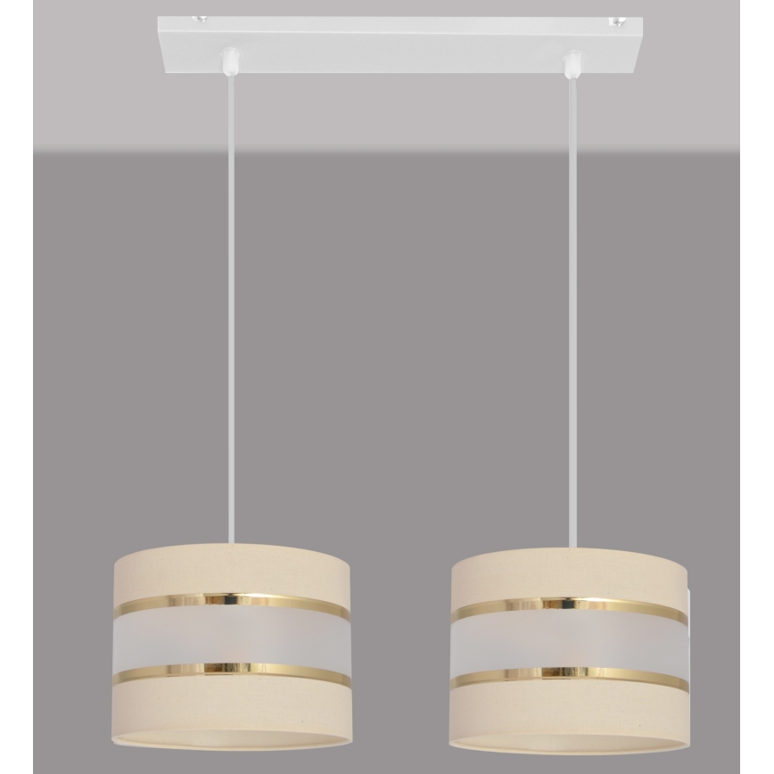 Csillár zsinóron HELEN 2xE27/15W/230V krém