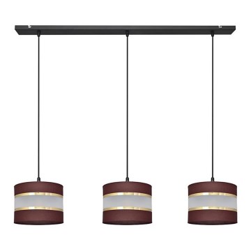 Csillár zsinóron HELEN 3xE27/15W/230V barna/fekete/arany