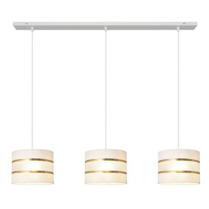 Csillár zsinóron HELEN 3xE27/15W/230V fehér/arany