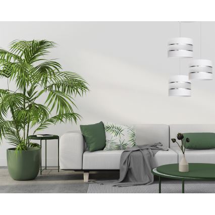 Csillár zsinóron HELEN 3xE27/15W/230V fehér