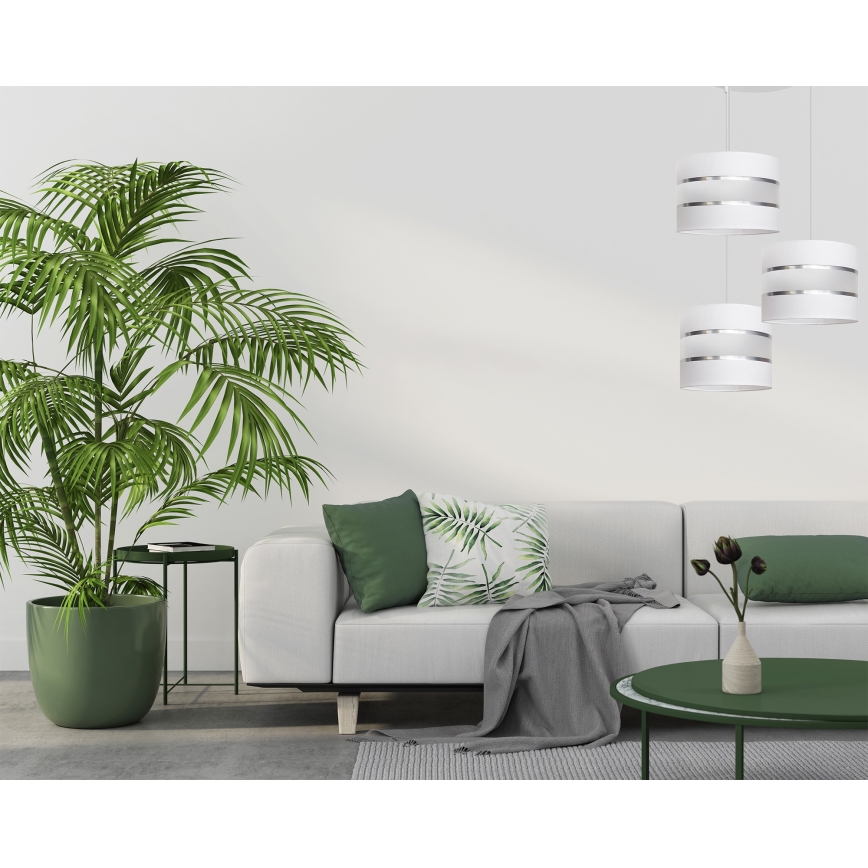 Csillár zsinóron HELEN 3xE27/15W/230V fehér