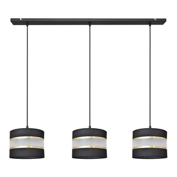 Csillár zsinóron HELEN 3xE27/15W/230V fekete/arany