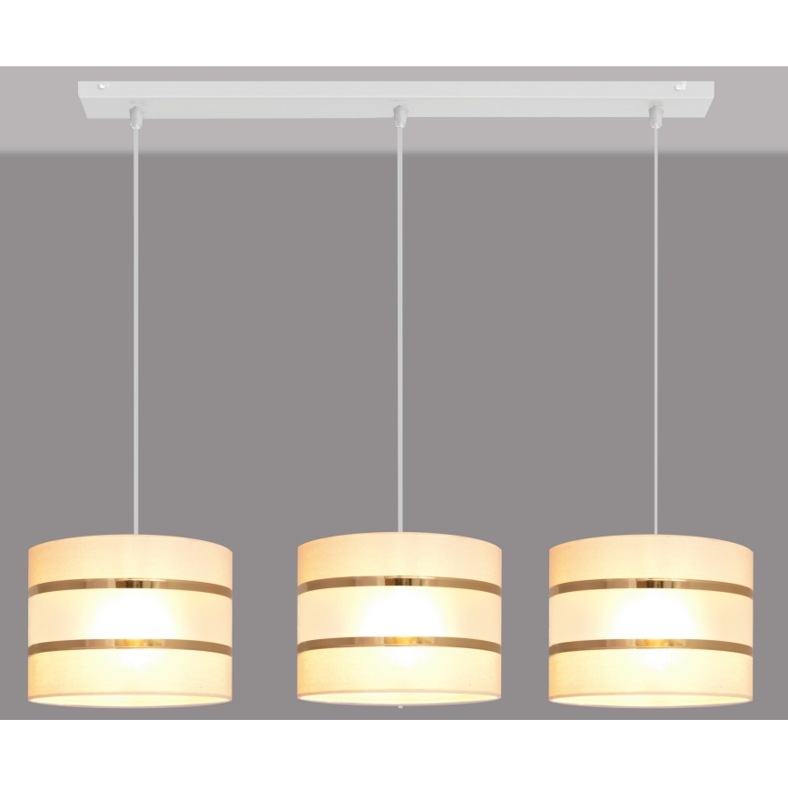 Csillár zsinóron HELEN 3xE27/15W/230V krém