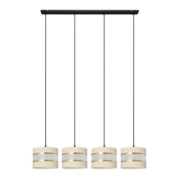 Csillár zsinóron HELEN 4xE27/15W/230V krém/fekete/arany