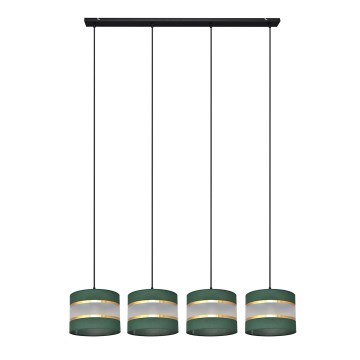 Csillár zsinóron HELEN 4xE27/15W/230V zöld/arany