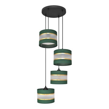 Csillár zsinóron HELEN 4xE27/15W/230V zöld/arany