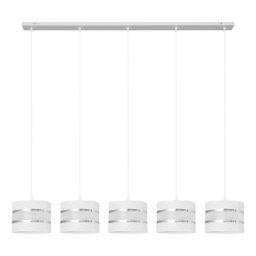 Csillár zsinóron HELEN 5xE27/15W/230V fehér