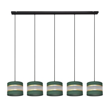 Csillár zsinóron HELEN 5xE27/15W/230V zöld/arany