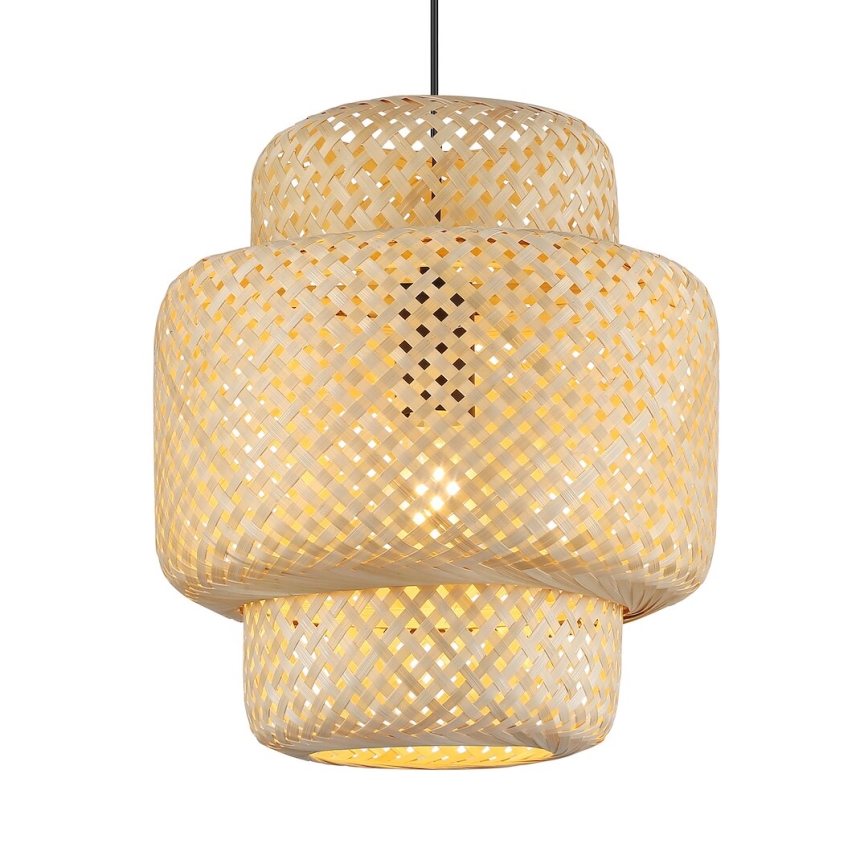 Csillár zsinóron HESTIA 1xE27/60W/230V átm. 30 cm bambusz