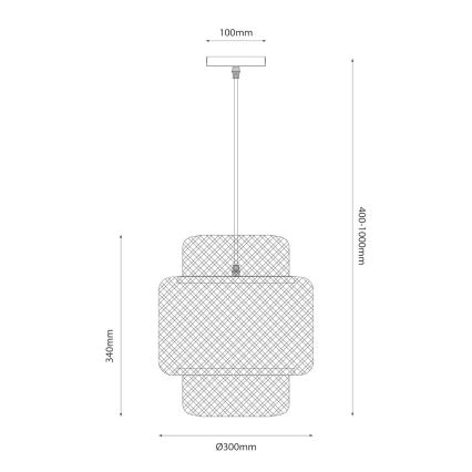 Csillár zsinóron HESTIA 1xE27/60W/230V átm. 30 cm bambusz