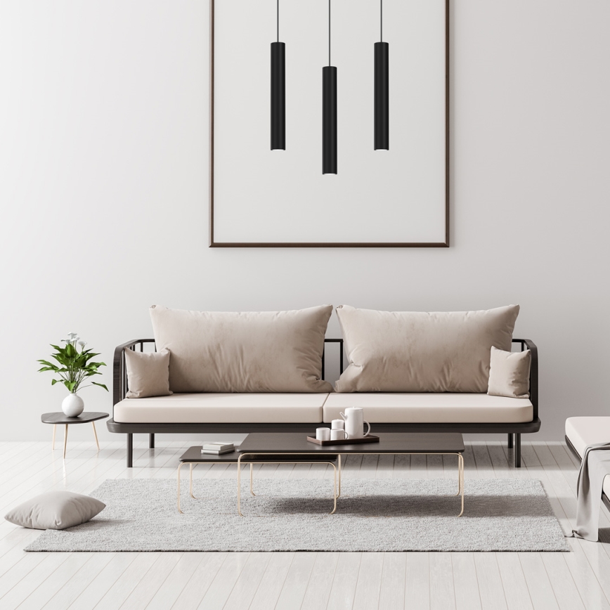 Csillár zsinóron HUDSON 3xGU10/8W/230V fekete