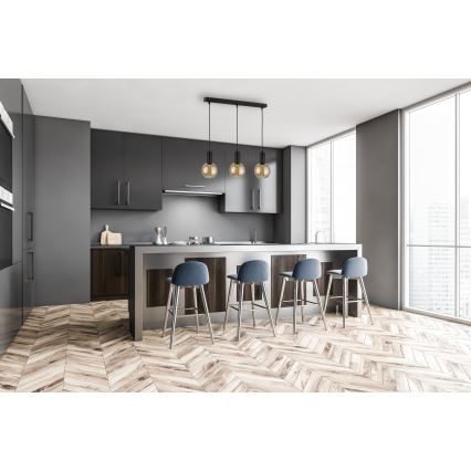 Csillár zsinóron JANTAR BLACK 3xE27/60W/230V