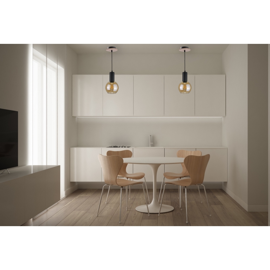 Csillár zsinóron JANTAR WOOD 1xE27/60W/230V