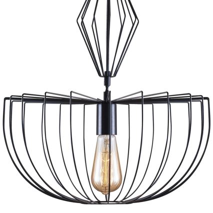 Csillár zsinóron JASMINA 1xE27/20W/230V átm. 40 cm fekete