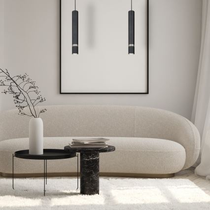 Csillár zsinóron JOKER 1xGU10/25W/230V fekete/matt króm