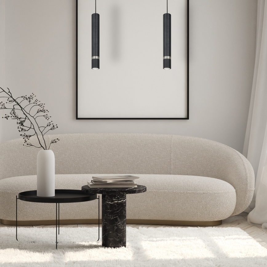 Csillár zsinóron JOKER 1xGU10/25W/230V fekete/matt króm