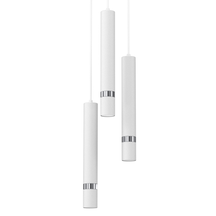 Csillár zsinóron JOKER 3xGU10/8W/230V fehér/fényes króm