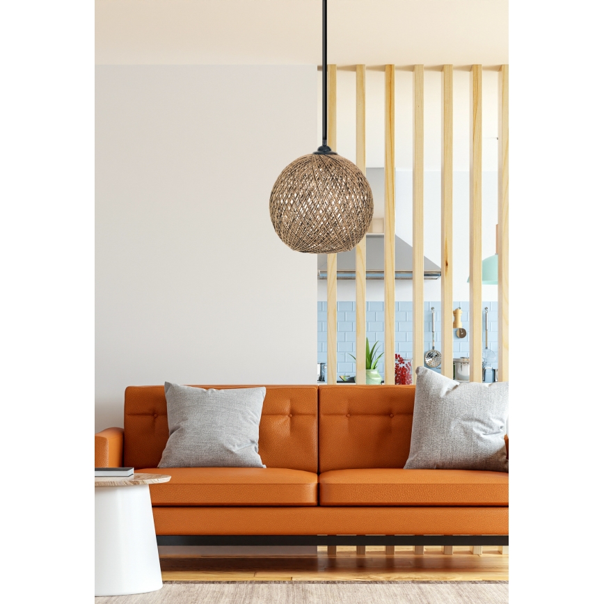 Csillár zsinóron JUTE 1xE27/60W/230V barna