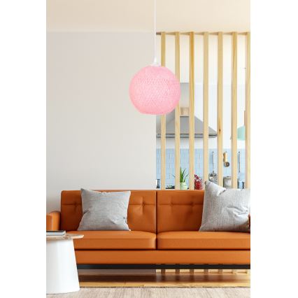 Csillár zsinóron JUTE 1xE27/60W/230V rózsaszín