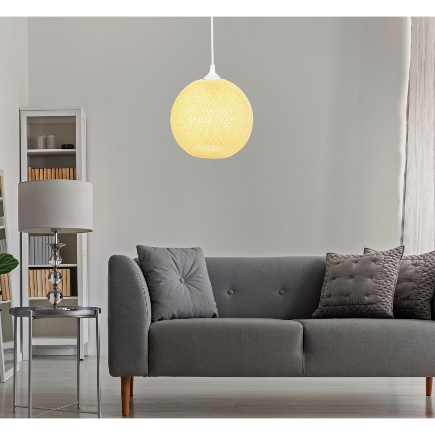 Csillár zsinóron JUTE 1xE27/60W/230V sárga