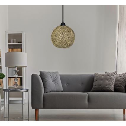 Csillár zsinóron JUTE 1xE27/60W/230V sárga