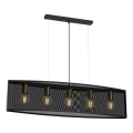 Csillár zsinóron KAGA 5xE27/60W/230V fekete/arany