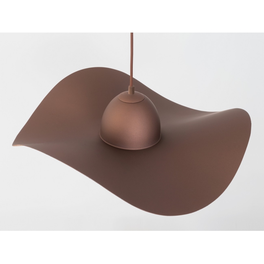 Csillár zsinóron KAPELLO 1xE27/60W/230V átm. 55 cm barna/réz