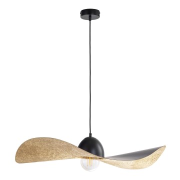 Csillár zsinóron KAPELLO 1xE27/60W/230V átm. 76 cm fekete/arany