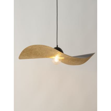 Csillár zsinóron KAPELLO 1xE27/60W/230V átm. 76 cm fekete/arany