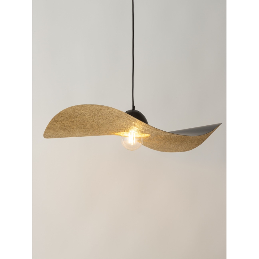 Csillár zsinóron KAPELLO 1xE27/60W/230V átm. 76 cm fekete/arany