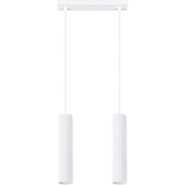 Csillár zsinóron KARBON 2xGU10/10W/230V fehér