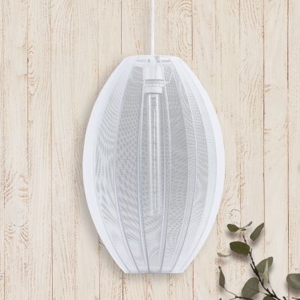 Csillár zsinóron KAREI 1xE27/20W/230V átm. 30 cm fehér