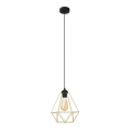 Csillár zsinóron KARO 1xE27/15W/230V arany/fekete